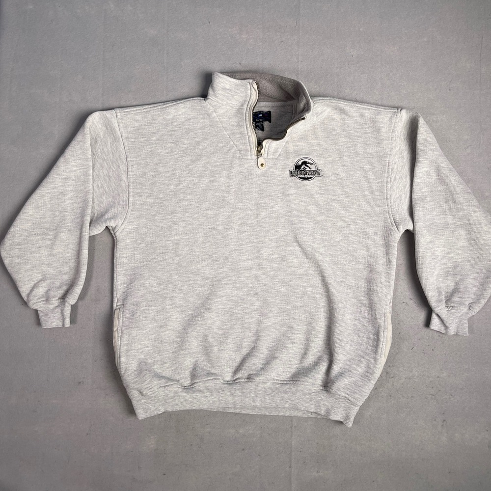 Port Authority Jurassic Park Pullover Sweatshirt‎ Embroidered Logo 1/4 Zip XL